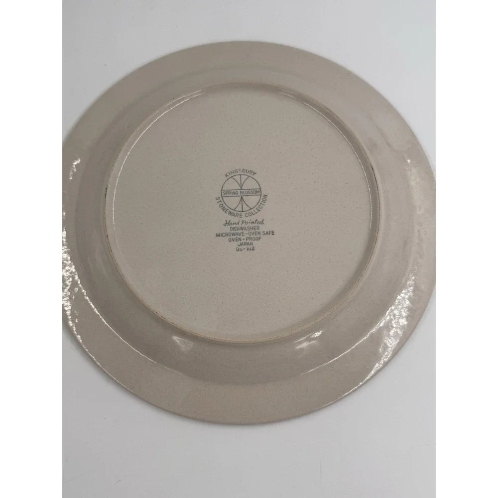 Dinner Plates 8 ct VTG Kingsbury Stoneware Spring Blossom Floral Japan 10.5
